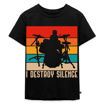 Tambours - T-shirt Premium bio Enfant - noir - Devant - Mikhail (115cm)