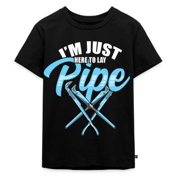 Klempner Sanitär Arbeit Rohr Geschenk - Kinder Premium Bio T-Shirt - Schwarz - Vorne - Mikhail (115cm)