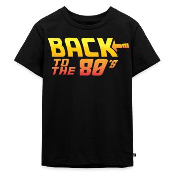 80er Jahre 80er Jahre Kostüm 80er Party 80er Hits - Kinder Premium Bio T-Shirt - Schwarz - Vorne - Mikhail (115cm)