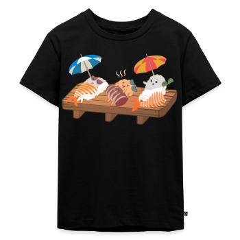 Kawaii Nigiri Sushi Foodie Design Cadeau Otaku - T-shirt Premium bio Enfant - noir - Devant - Mikhail (115cm)