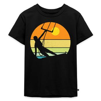 Kite kiting kitesurfing board kiter surfer gift - Kids Premium Organic T-Shirt - black - Front - Mikhail (115cm)
