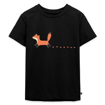 Fuchs Füchse Fuchsspuren Fuchsliebhaber Geschenk - Kinder Premium Bio T-Shirt - Schwarz - Vorne - Mikhail (115cm)