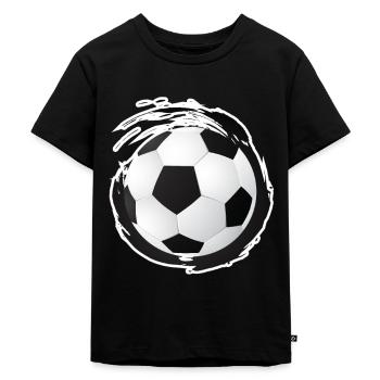 Fußball Fußballspiel Fußballer Fußballspieler - Kinder Premium Bio T-Shirt - Schwarz - Vorne - Mikhail (115cm)