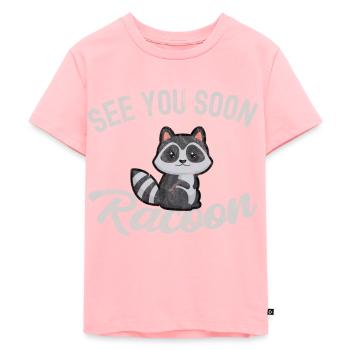 racoon - Kids Premium Organic T-Shirt - rose - Front - AI Model Kid Female (0cm)