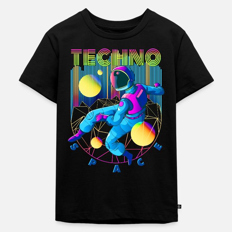 Techno space - Kids Premium Organic T-Shirt - black