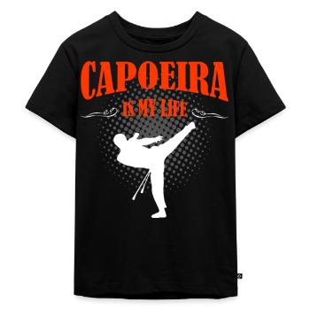 Capoeira - Kinder Premium Bio T-Shirt - Schwarz - Vorne - Mikhail (115cm)