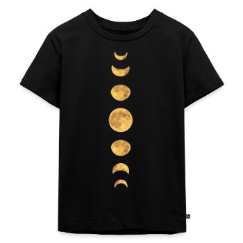 Moon phases astrology yellow moon - Kids Premium Organic T-Shirt - black - Front - Mikhail (115cm)