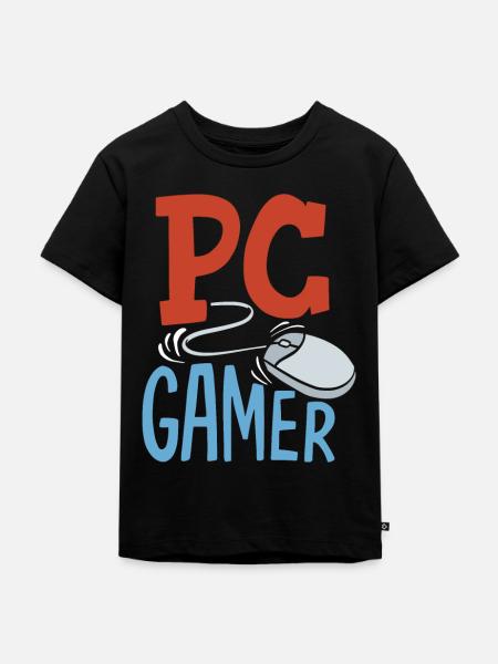 PC-Gamer, Desktop Zocker - Kinder Premium Bio T-Shirt - Schwarz
