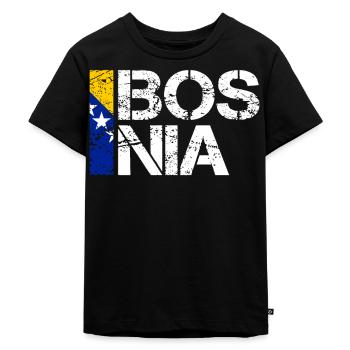 Bosnien - Kinder Premium Bio T-Shirt - Schwarz - Vorne - Mikhail (115cm)