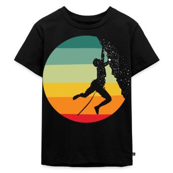 Felsklettern, Klettern , Felsen - Kinder Premium Bio T-Shirt - Schwarz - Vorne - Mikhail (115cm)