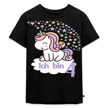 Ich bin 4. Geburtstag Jahre 4 - Kinder Premium Bio T-Shirt - Schwarz - Vorne - Mikhail (115cm)