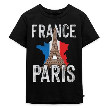 France Paris Tour Eiffel Français - T-shirt Premium bio Enfant - noir - Devant - Mikhail (115cm)
