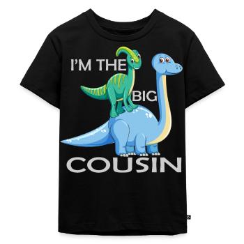 Ich bin das große Cousin-Geschenk - Kinder Premium Bio T-Shirt - Schwarz - Vorne - Mikhail (115cm)
