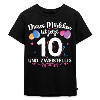 10 Geburtstag Mädchen Geschenk 10 Jahre - Kinder Premium Bio T-Shirt - Schwarz - Vorne - Mikhail (115cm)