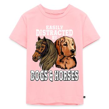Facilement distingué des chiens et des chevaux - - T-shirt Premium bio Enfant - rose - Devant - AI Model Kid Female (0cm)