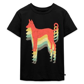 Oeuvre vintage de chien espagnol Podenco - T-shirt Premium bio Enfant - noir - Devant - Mikhail (115cm)