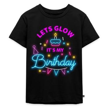 Lets Glow Party Its My Birthday Party Gift Idea - Kinder Premium Bio T-Shirt - Schwarz - Vorne - Mikhail (115cm)