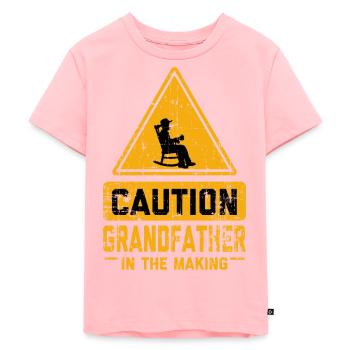CAUTION Grandfather In The Making - Kids Premium Organic T-Shirt - rose - Front - AI Model Kid Female (0cm)