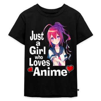 Teenage Girl Manga Anime Shirt - Nur ein Mädchen, - Kinder Premium Bio T-Shirt - Schwarz - Vorne - Mikhail (115cm)