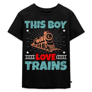 tog - Premium økologisk T-shirt til børn - sort - Foran - Mikhail (115cm)