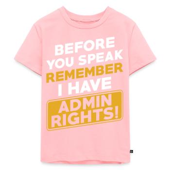 Administrator Computer Scientist Programmer Admin - Kids Premium Organic T-Shirt - rose - Front - AI Model Kid Female (0cm)