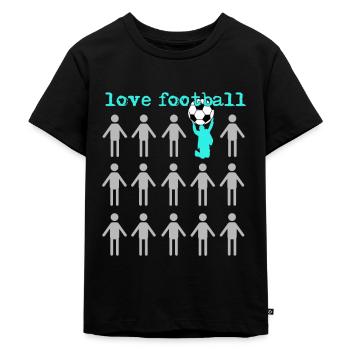 Ich liebe Fußball - Kinder Premium Bio T-Shirt - Schwarz - Vorne - Mikhail (115cm)