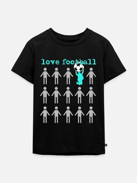 Ich liebe Fußball - Kinder Premium Bio T-Shirt - Schwarz