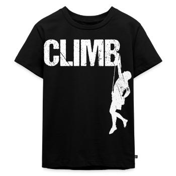Climb Escalade Climber en rappel Design alpinisme - T-shirt Premium bio Enfant - noir - Devant - Mikhail (115cm)