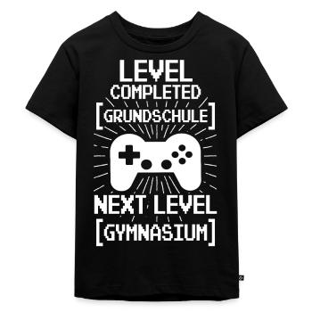 Grundschule Einschulung Gymnasium 5. Klasse Gaming - Kinder Premium Bio T-Shirt - Schwarz - Vorne - Mikhail (115cm)