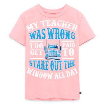 Truck Driver , LKW Fahrer Geschenk 40 Tonner - Kinder Premium Bio T-Shirt - Rosa - Vorne - AI Model Kid Female (0cm)