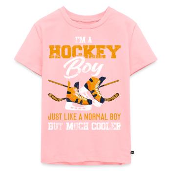Garçon de hockey - T-shirt Premium bio Enfant - rose - Devant - AI Model Kid Female (0cm)