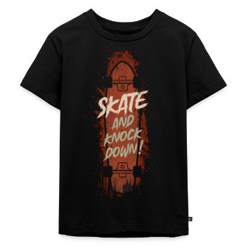 Skate And Knock Down - Skateboard Skater Skating - Kids Premium Organic T-Shirt - black - Front - Mikhail (115cm)