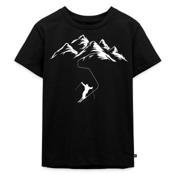 Apres SKI fahren Abfahrt Skipiste Hang Skiurlaub - Kinder Premium Bio T-Shirt - Schwarz - Vorne - Mikhail (115cm)