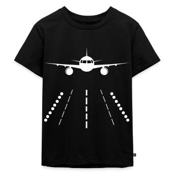 Flugzeug Shirt Pilot Flieger Geschenk Herren Damen - Kinder Premium Bio T-Shirt - Schwarz - Vorne - Mikhail (115cm)