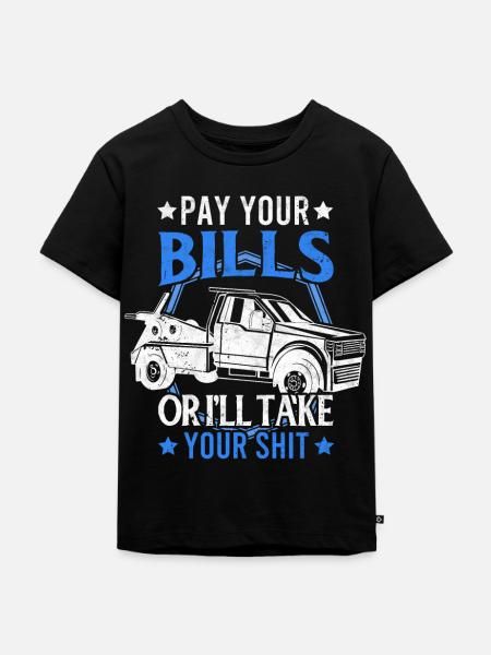 Abschleppwagenfahrer Abschleppwagen Tow Truck - Kinder Premium Bio T-Shirt - Schwarz