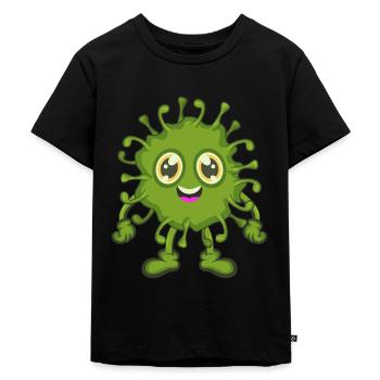 Bakterie Virus - Kinder Premium Bio T-Shirt - Schwarz - Vorne - Mikhail (115cm)