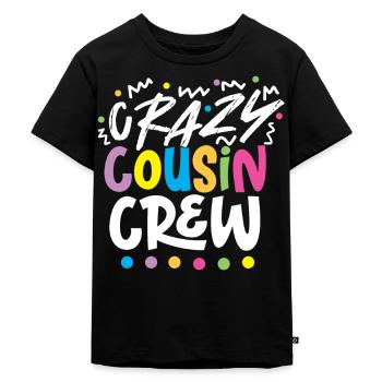 Verrückte Cousine Cousin Crew - Kinder Premium Bio T-Shirt - Schwarz - Vorne - Mikhail (115cm)