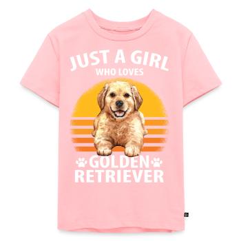 Golden retriever - Kids Premium Organic T-Shirt - rose - Front - AI Model Kid Female (0cm)