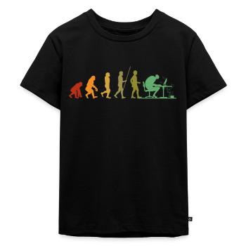 Computer evolution geek programmer - Kids Premium Organic T-Shirt - black - Front - Mikhail (115cm)