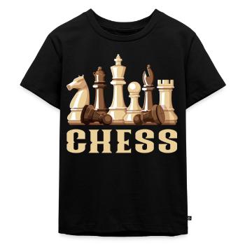 Schach - Kinder Premium Bio T-Shirt - Schwarz - Vorne - Mikhail (115cm)