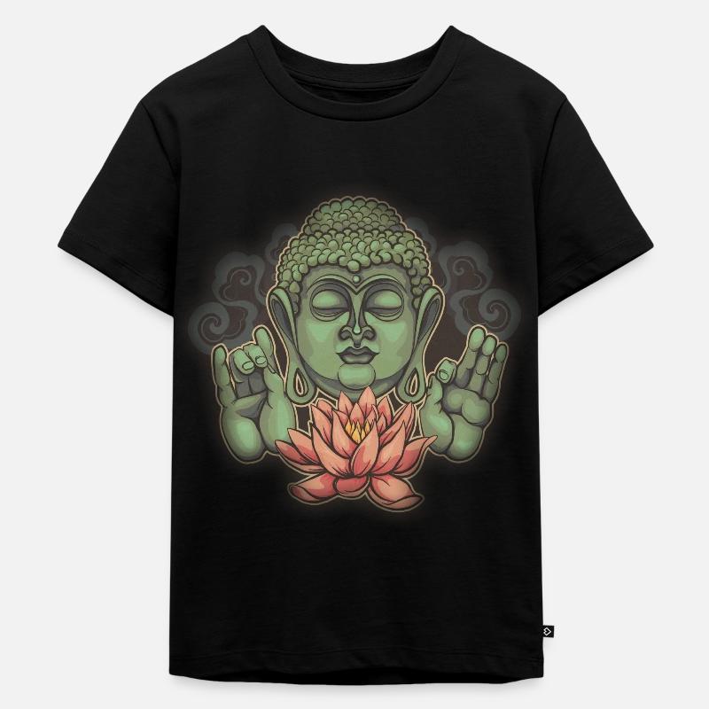 Bouddha de lotus - T-shirt Premium bio Enfant - noir