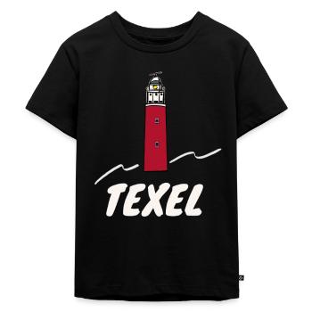Leuchtturm Texel Holland - Kinder Premium Bio T-Shirt - Schwarz - Vorne - Mikhail (115cm)