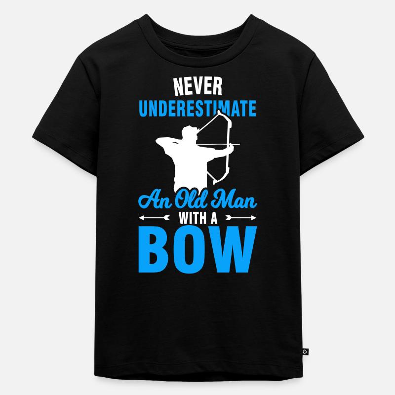 Pfeil und Bogen Bogenschießen Opa Geschenk - Kinder Premium Bio T-Shirt - Schwarz