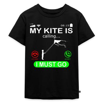 Kite Flying Kite Flying appelle dire - T-shirt Premium bio Enfant - noir - Devant - Mikhail (115cm)