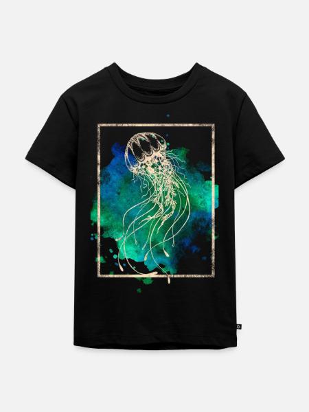 Qualle - Kinder Premium Bio T-Shirt - Schwarz