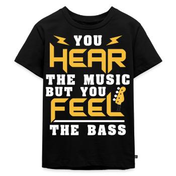 Bassgitarre E-Bass Fühlen Geschenk - Kinder Premium Bio T-Shirt - Schwarz - Vorne - Mikhail (115cm)