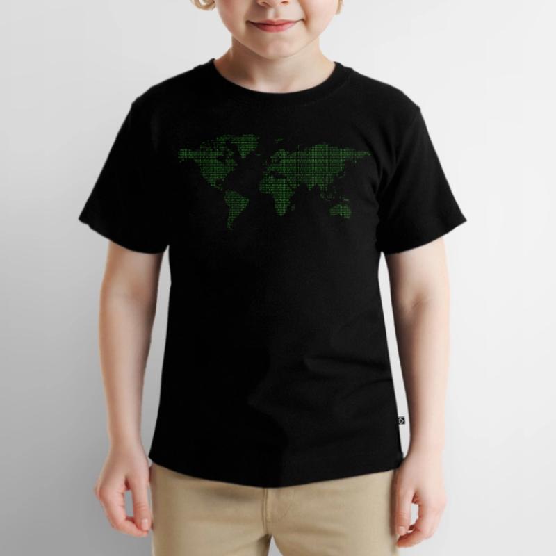 Binary Code Binary World Map World Code Kids Premium Organic T-Shirt