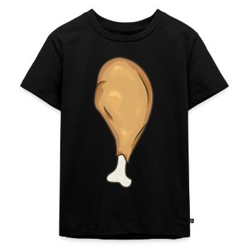 Hähnchenkeule Chicken Wing - Kinder Premium Bio T-Shirt - Schwarz - Vorne - Mikhail (115cm)