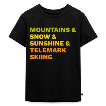 Telemark Ski Mountains Snow - Kids Premium Organic T-Shirt - black - Front - Mikhail (115cm)