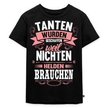 Tante Nichte Helden Spruch Vintage Geschenk - Kinder Premium Bio T-Shirt - Schwarz - Vorne - Mikhail (115cm)